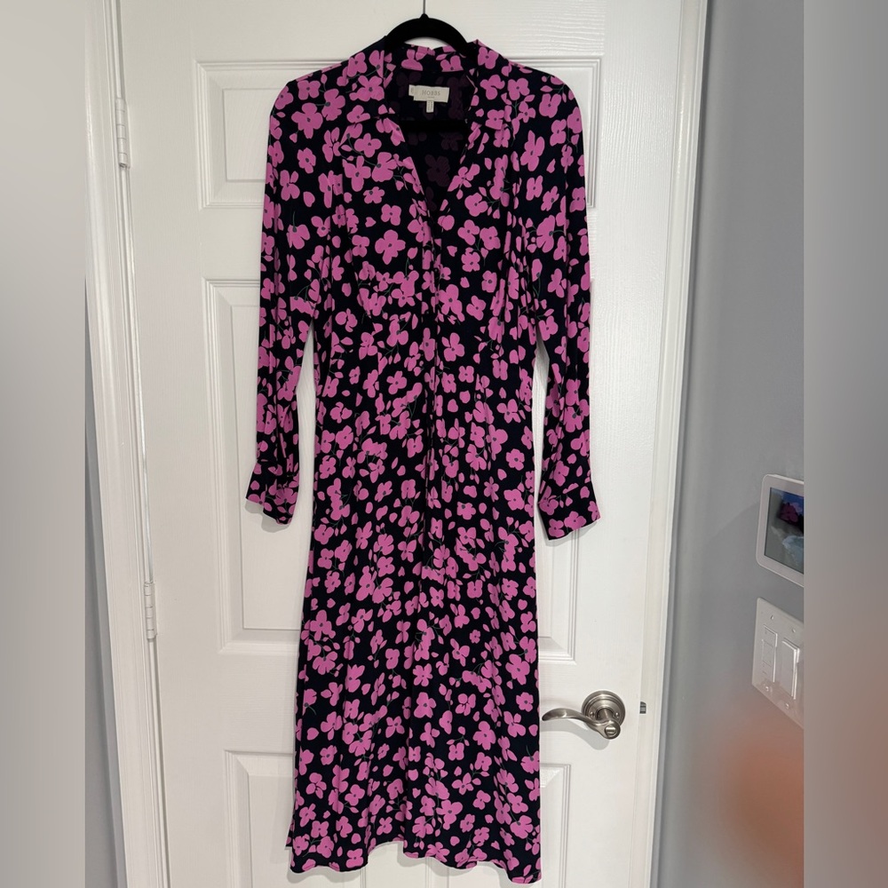 Floral Pink and Black Maxi Dress